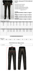 WK-759XCM Gothic Pants Vintage Floral Patterned Brocade Slim Fit Statement