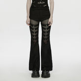 WK-765XCF Extreme Mesh Gothic Flare Punk Pants for Edgy Style