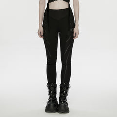 WK-773DDF Gothic Punk Pants with Side Straps and Stitch Details