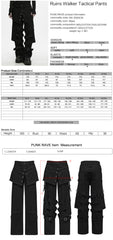 WK-830NCM Gothic Strapped Wide Leg Punk Pants with Belted Accents