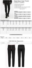 WK-837NCM Mens Gothic Military Buttoned Black Punk Pants