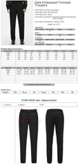 WK-840XCM Gothic Lace Embellished Black Punk Pants Straight Leg Style