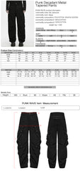 WK-844XCM Gothic Black Punk Pants with Studded Straps and Eyelet Details