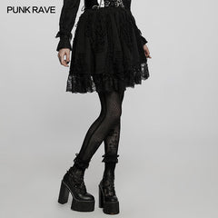 WLQ-101BQF Lolita ragged texture knitted skirt?-??Punk Rave Clothing