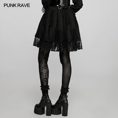 WLQ-101BQF Lolita ragged texture knitted skirt?-??Punk Rave Clothing