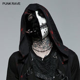 WLS-059KZ black And White Leather Mask?-??Punk Rave Clothing