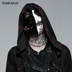WLS-059KZ black And White Leather Mask?-??Punk Rave Clothing