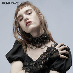 WLS-063LHF Dark Lolita collar?-??Punk Rave Clothing