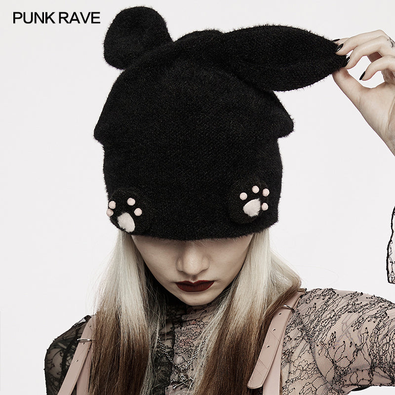 WLS-067MZF Cute claw print knitted hat?-??Punk Rave Clothing