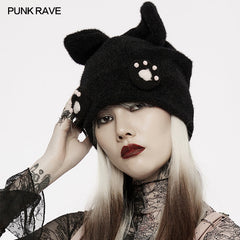 WLS-067MZF Cute claw print knitted hat?-??Punk Rave Clothing