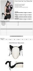 WLS-069SSF Punk Cat Ears Tail Set Furry Cosplay Accessories?-??Punk Rave Clothing