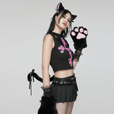 WLS-069SSF Punk Cat Ears Tail Set Furry Cosplay Accessories?-??Punk Rave Clothing