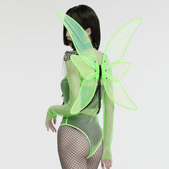 WLS-071OTF Fluorescent Green Butterfly Wings Harness Punk Accessories?-??Punk Rave Clothing