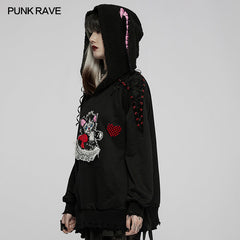 WLT-016TCF Cute long ear loose hoodies?-??Punk Rave Clothing