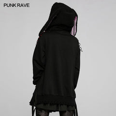 WLT-016TCF Cute long ear loose hoodies?-??Punk Rave Clothing