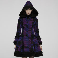 WLY-102ECF Gothic Chic Hooded Punk Coat Patchwork Steampunk Style