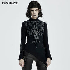 WM-064TMF Two wear irregular sweaters?-??Punk Rave Clothing