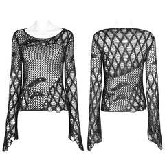 WM-065TMF Irregular hollow sweaters?-??Punk Rave Clothing