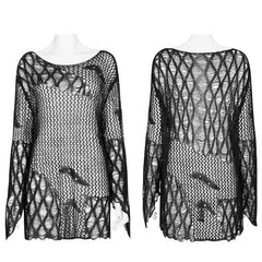 WM-066TMF Irregular hollow sweaters?-??Punk Rave Clothing