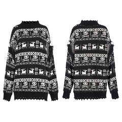 WM-069TMF Punk loose pullover sweater?-??Punk Rave Clothing