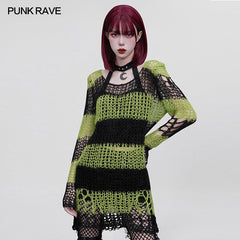 WM-072DYF Decayed pullover sweater?-??Punk Rave Clothing