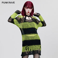 WM-072DYF Decayed pullover sweater?-??Punk Rave Clothing