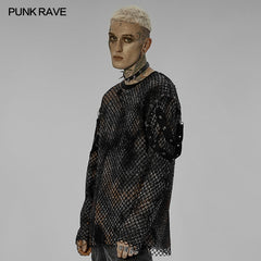 WM-074TMM Punk tie-dyed Pullover sweater?-??Punk Rave Clothing