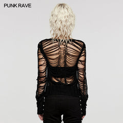 WM-078TMF Punk Sexy Hollow Short Sweater?-??Punk Rave Clothing