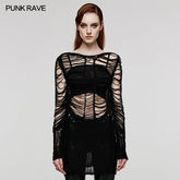 WM-079TMF Punk Sexy Hollow Long Sweater?-??Punk Rave Clothing