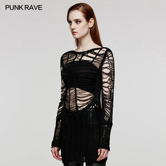 WM-079TMF Punk Sexy Hollow Long Sweater?-??Punk Rave Clothing