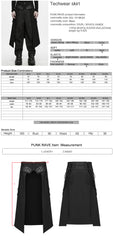WQ-1013BQM Gothic Black Layered Chain Detail Punk Skirt Pants