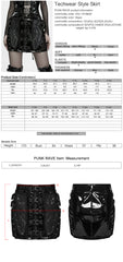 WQ-1019BQF Gothic Buckle Strap PVC Punk Skirt with Mesh Panels