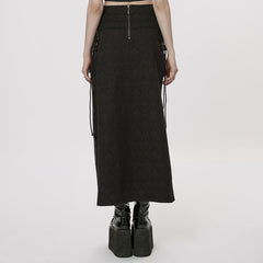 WQ-371BQF Gothic Asymmetrical black Lace Skirt with Front and Side Slits?-??Punk Rave Clothing