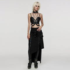 WQ-467BQF Heavy Metal Denim Skirt?-??Punk Rave Clothing