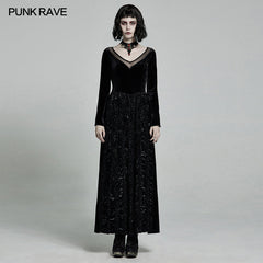 WQ-513LQF Dark long dress?-??Punk Rave Clothing