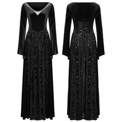 WQ-513LQF Dark long dress?-??Punk Rave Clothing
