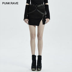 WQ-524BQF 2022 Punk half skirt?-??Punk Rave Clothing