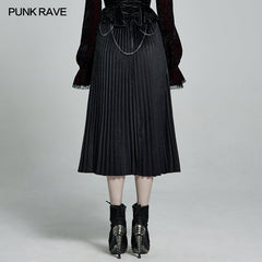 WQ-529BQF PUNK velvet skirt?-??Punk Rave Clothing