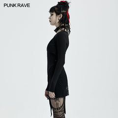 WQ-533LQF PUNK long sleeve dress?-??Punk Rave Clothing