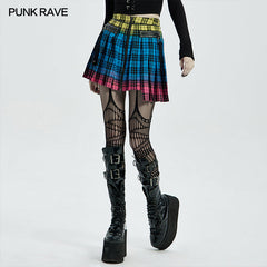 WQ-538BQF PUNK plaid half skirt?-??Punk Rave Clothing