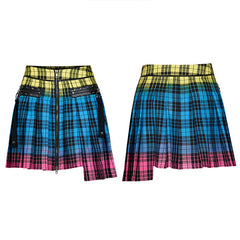 WQ-538BQF PUNK plaid half skirt?-??Punk Rave Clothing