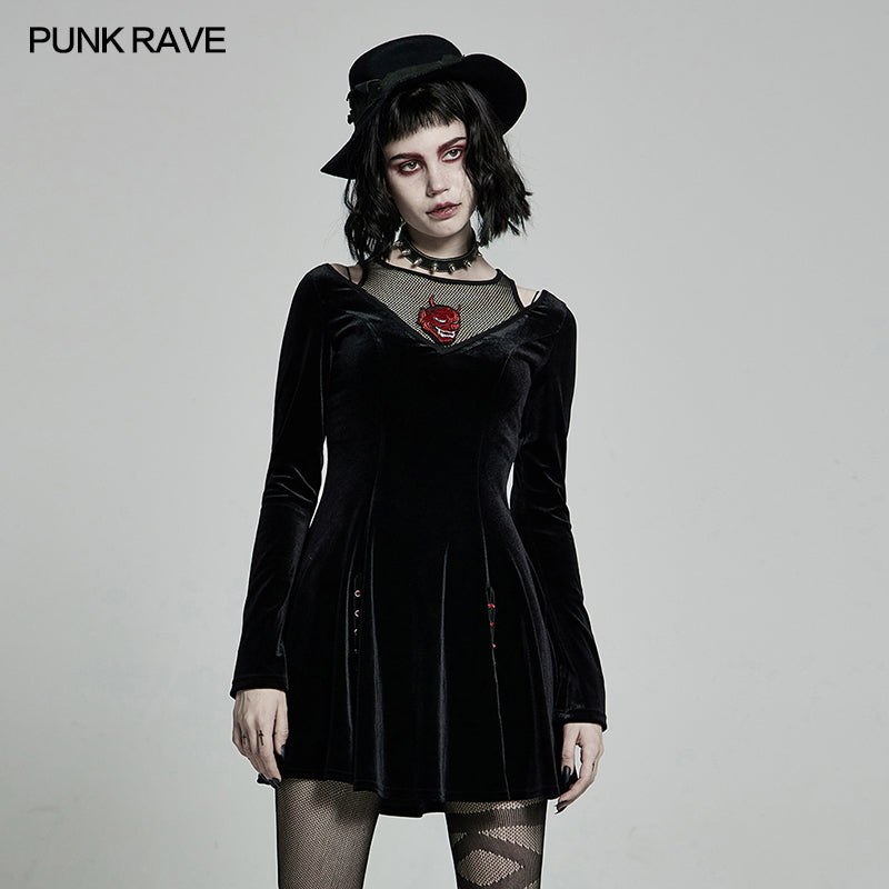 WQ-539LQF Dark prajna embroidery dress?-??Punk Rave Clothing
