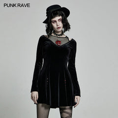 WQ-539LQF Dark prajna embroidery dress?-??Punk Rave Clothing