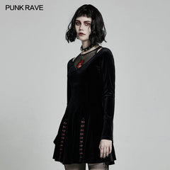 WQ-539LQF Dark prajna embroidery dress?-??Punk Rave Clothing