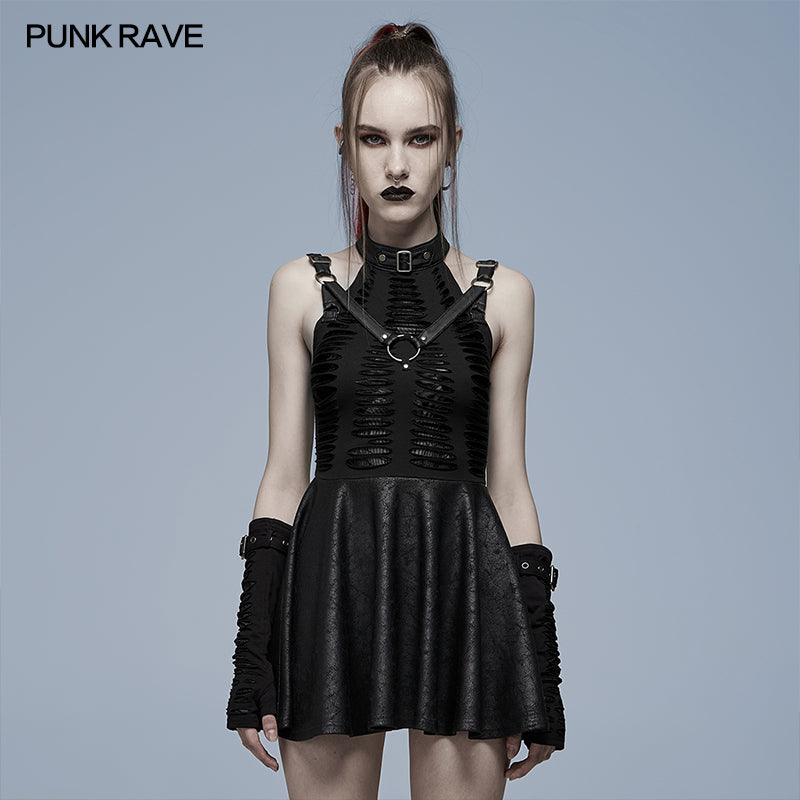 WQ-547LQF Goth sexy cut dress?-??Punk Rave Clothing