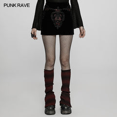 WQ-566BQF Gothic applique skirt?-??Punk Rave Clothing