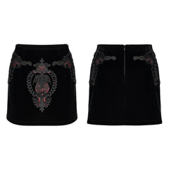 WQ-566BQF Gothic applique skirt?-??Punk Rave Clothing