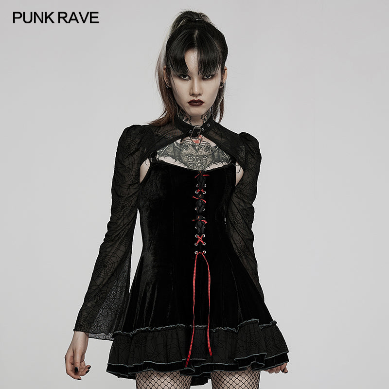WQ-569BQF Goth two piece girls dress?-??Punk Rave Clothing