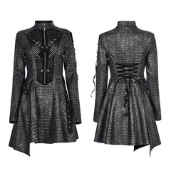 WQ-582LQF Faux Leather sexy long sleeve dress?-??Punk Rave Clothing
