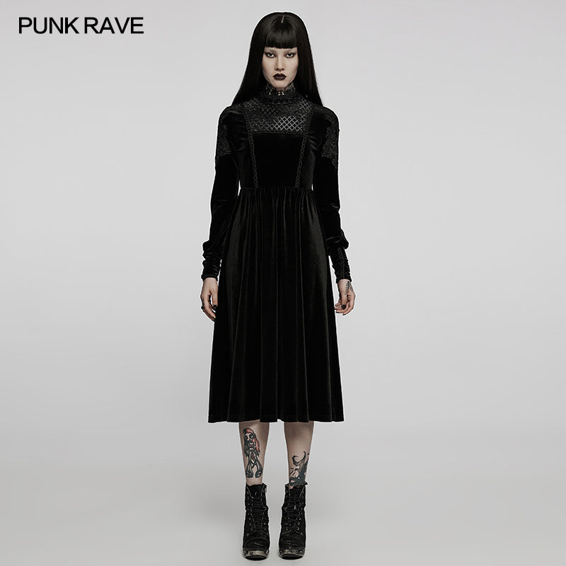 WQ-586LQF 2022 Goth velvet dress?-??Punk Rave Clothing
